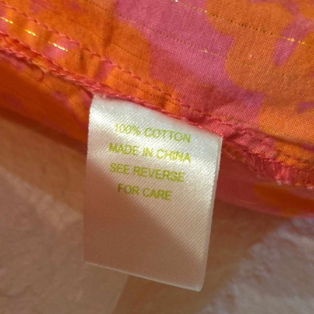 Lilly Pulitzer Pink and Orange With A Gold Sparks Kids Fancy Blouse - Picture 7 of 8